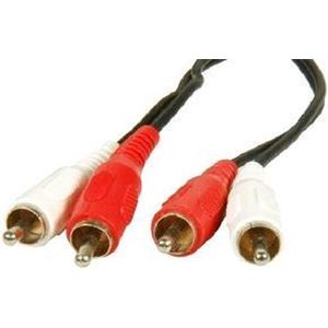 Temium A124H audio kabel 10 m 2 x RCA Zwart, Rood, Wit