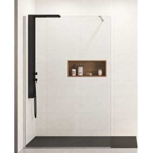 Kinedo Ekinox solo inloopdouche - 120x207 - Wandarm - 6mm helder glas - Aluminium / veiligheidsglas RVS geborsteld pa4214itne