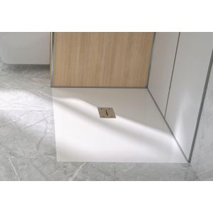 Kinedo Kinefirst neo douchebak - 90x140cm - inbouw/opbouw - zaagbaar - biocryl /Biolith wit mat rd476ad