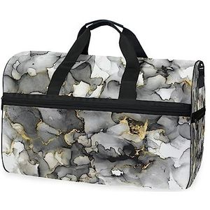 Inkt Marmer Verf Aquarel Sport Zwemmen Sporttas Met Schoenen Compartiment Weekender Duffel Reistassen Handtas Voor Vrouwen Meisjes Mannen, Foto, M