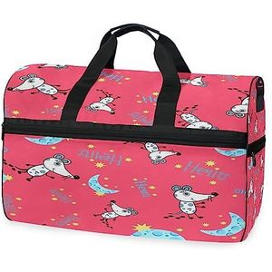 Muis Maan Cartoon Rode Sport Zwemmen Gym Tas Met Schoenen Compartiment Weekender Duffel Reistassen Handtas Voor Vrouwen Meisjes Mannen, Foto, M