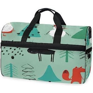 Dier Sneeuwpop Boom Cartoon Sport Zwemmen Gym Tas Met Schoenen Compartiment Weekender Duffel Reistassen Handtas Voor Vrouwen Meisjes Mannen, Foto, M