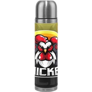 Haan Zon Dier Esports Thermos Sport Waterfles Potten Roestvrij Staal Geïsoleerde Vacuüm Flesje Leer Verpakt (500ML)