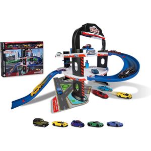 Majorette Urban Garage - 60x60x45 cm - 4 verdieping + 5 voertuigen - Die-cast - Vanaf 5 jaar - Speelgoedgarage