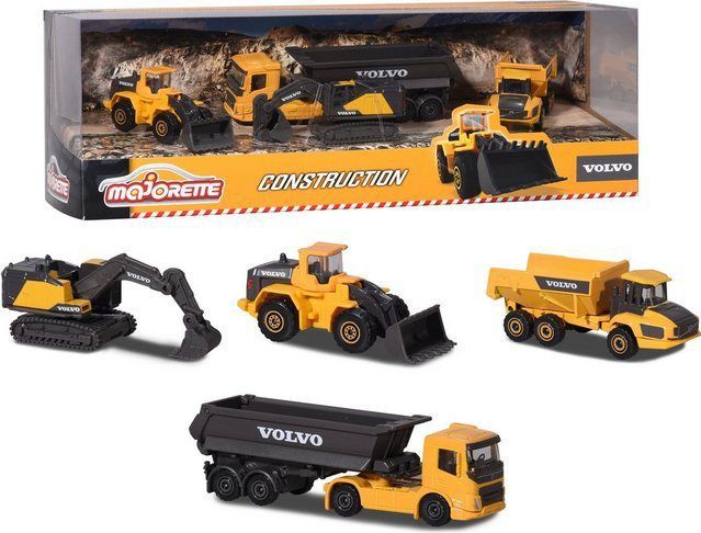 Simba Toys,Majorette 212057287 Volvo 4 Pieces Giftpack, schwarz/gelb,Meerkleurig
