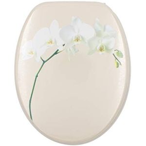 GELCO Design wc-bril Orchidee, MDF, grijs, 46,5 x 37,6 x 5 cm