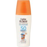 Corine de Farme Zonnebrandcrème, SPF50 UVA-UVB, zonneverzorging voor gezicht en lichaam voor kinderen, zonder parfum, zonder parabenen, waterbestendig, 150 ml
