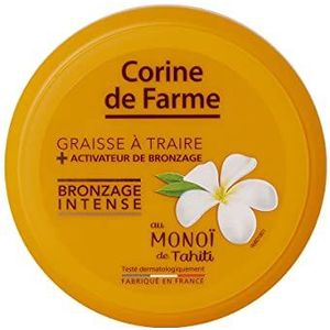 Corine de Farme - Melkvet, bronzing olie + bruiningsactivator - Gebruinde teint zonder zelfbruiner - Monoï de Tahiti, geur van de eilanden - Pot 150 ml