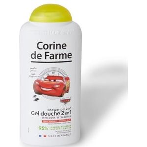 Corine de Farme, extra milde Cars-douchegel, 2-in-1 lichaams- en haargel voor kinderen, formule voor gevoelige huid, Clean Beauty, prikt niet in de ogen, recyclebare fles 300 ml