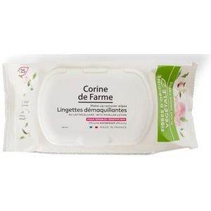 Corine de Farme - Micellaire make-updoeken, 25 stuks – vezels, plantaardige oorsprong – verwijdert vlekken, hydrateert en kalmeert je huid – waterbestendig