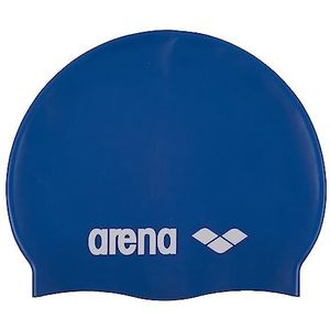 Arena klassieke siliconen JR badmuts, unisex kind, blauw/wit, één maat