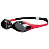 arena Kinderen Unisex Training wedstrijd zwembril Spider Junior (UV-bescherming, anti-condens, harde glazen), rood (rood-smoke-zwart), één maat