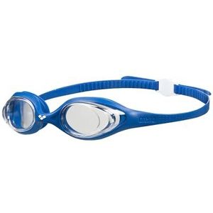 arena Unisex Training wedstrijd zwembril Spider (UV-bescherming, anti-condenscoating, harde glazen), helder blauw-wit (171), één maat