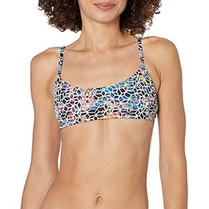 Arena womens Rulebreaker Play Bandeau Bikini Top Athletic Sport Top for Women Swimsuit, Mosaic, X-Small US