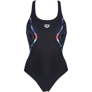 W Reflected Simmetry V Back One Piece Zwart - Blauw
