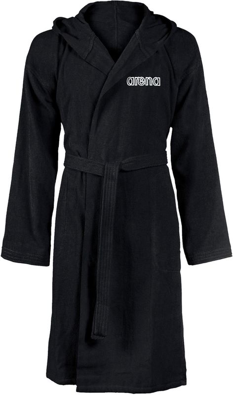 Arena - Zeppelin Light - Badjas - Zwart - 100% Katoen, Absorberend, Met Capuchon