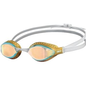 ARENA Unisex Volwassen Air-Speed Anti-Fog Racing Zwembril voor Mannen en Vrouwen Speciale Air Seals Technologie Spiegel Lens, Geel Koper/Goud