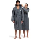 ARENA - Zeal Plus - Badjas - Grijs-Wit - Microvezel - Unisex