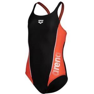 Arena Feel Thrice Swim Pro Back R Badpak voor meisjes, Zwart-kelk Koraal-wit, 62 cm