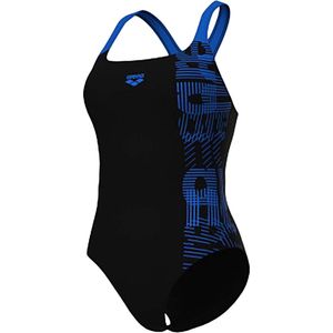 Arena - Graphic Control Pro Back Bra - Badpak - Zwart/Blauw - MaxFit Eco