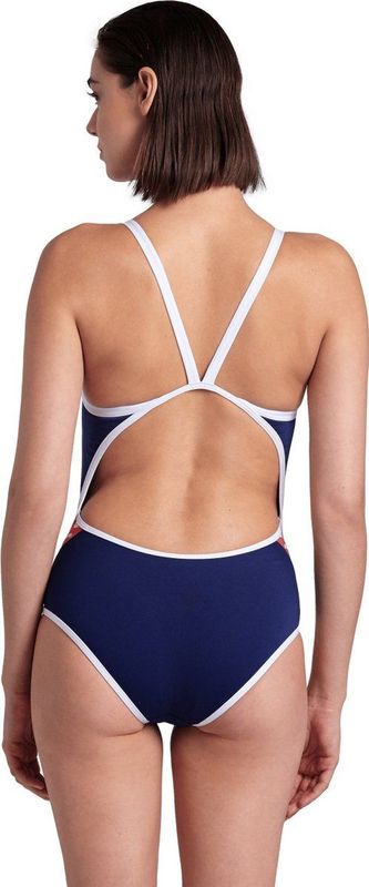 Arena - Icons - Badpak - Marineblauw/Rood - 100% Polyester