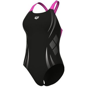 Arena - Poseidonia Swim Pro - Badpak - Zwart - Roze - 100% Gerecycled Polyester