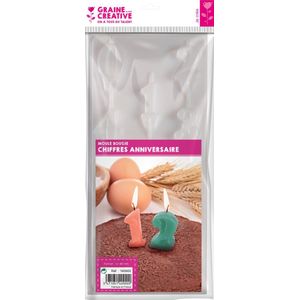 Graine Creative GC Plastic Kaarsen Mal Verjaardag Cijfers.