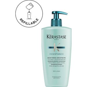 Kérastase Résistance - Bain Force Architecte Shampoo Refill – Herstelt en Versterkt Beschadigd Haar - Navulling 500 ml