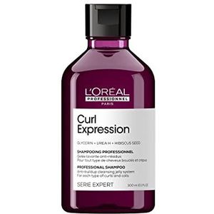 L'Oréal Professionnel Sulfaatvrije gelei-shampoo, krullend en kroeshaar, anti-residu, verwijdert onzuiverheden en hydrateert intensief, Curl Expression, Serie Expert, 300 ml