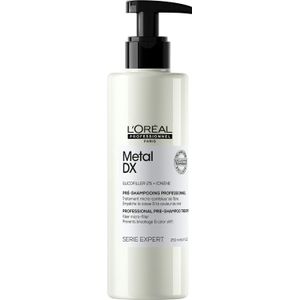 L'Oréal Professionnel Pre-shampoo voor alle haartypes, tegen haarbreuk, voor sterker, glanzender, minder poreus haar en langdurige kleuren, serie Expert, Metal DX High Pre-shampoo, 250 ml
