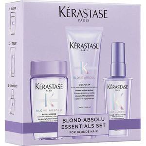 Kérastase - Blond Absolu - Geschenkset - Shampoo 80ml - Conditioner 75ml - Hittebeschermende Haarolie 45ml