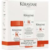 Kérastase, Nutritive, verzorgende routine met shampoo en haarkuur en voedende hittebescherming, verzorgt droog haar, hydraterend en revitaliserend, proefset voor meer glans en soepelheid