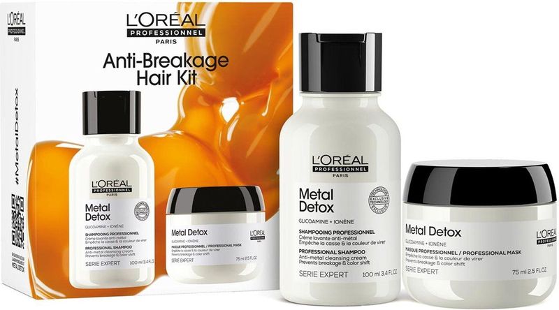 L'Oréal Metal Detox - Haarmasker en Shampoo Set - 100 ml en 75 ml