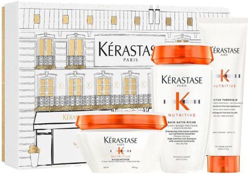 Kérastase - Nutritive Mask XMas Set - Haarverzorging - 250 ml Bain Satin Riche - 150 ml Nectar Thermique - 200 ml Masquintense Riche