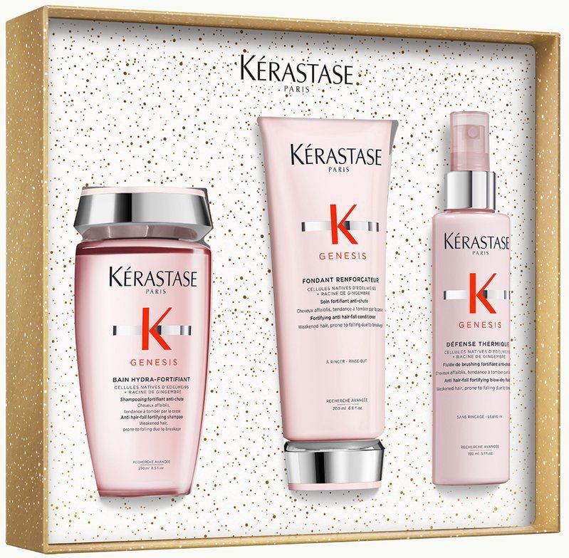 Kérastase - Genesis Light XMas Set - Haarverzorging - 200 ml Fondant Renforçateur + 250 ml Bain Nutri-Fortifiant + 150 ml Défense Thermique