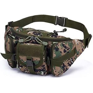 DTKJ Tactische taillepakket militaire fanny packs heupgordeltas voor outdoor wandelen klimmen vissen jacht heuptas, Jungle digitaal, L,