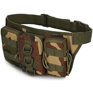 DTKJ Tactisch taillepakket, militaire fanny packs heupgordeltas voor buiten, wandelen, klimmen, vissen, jagen, Jungle Camouflage, 2L,