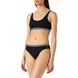 Badpak met hoge print, tweedelig, voor dames, Zwart/Wit, 46