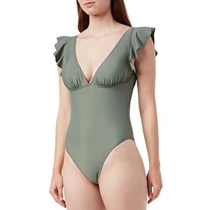 Haute pression Eendelig badpak voor dames, Licht Khaki., 40 grote maten