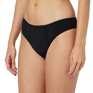 Haute pression Dames menstruatieslip tanga medium flow TULIPE zwart 40 EU liniaal medium rivier uni zwart + kant maat + dijbeen T40 Happy Days by HP, Zwart, 38