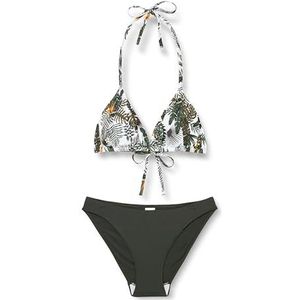 HAUTE PRESSION Tweedelig badpak voor dames, tropisch motief X2043/X3043 C01 T38, Meerkleurig, 38-46