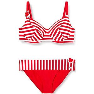 Hoge druk Y8013 - Badpak - Strepen - Dames - Rood (Rayé Red) - FR: 38 (maat fabrikant: 38E)
