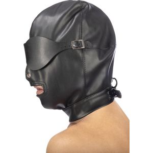 Fetish Tentation - Bondage Masker - Vrije Neusgaten en Mond - Afneembare Blinddoek - Zwart