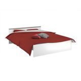 Bed met opbergruimte - 2  laden en een niche - 140 x 190 cm - Kleur: wit - PABLO