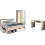 Parisot Jugendzimmer-Set "Most", (Set, 3 tlg., Bett mit Schubkästen, Kleiderschrank und Schreibtisch)