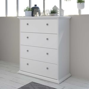 Parisot - Commode - Wit - Spaanplaat - 4 Laden - 85x46x104 cm