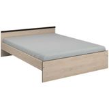 Bed met opbergruimte - 2  laden en een niche - 140 x 190 cm - Kleur: naturel - PABLO