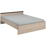 Vente-unique  Bed met opbergruimte PABLO - 2  laden en een niche - 140 x 190 cm - Kleur: Eik L 145.8 cm x H 58.9 cm x D 193 cm