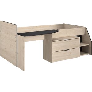 Parisot - Milky - Hoogslaper - Eikenkleur/Zwart - Wit Grepen - Extra Bergruimte