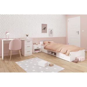 Volledige slaapkamer kinderen 3 kamers dierenriem - bed + bed + bureau - mat wit decor - parisot